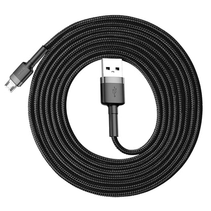 USB-A - microUSB Baseus Cafule data- og ladekabel, 18W, 2m, Grå CAMKLF-CG1