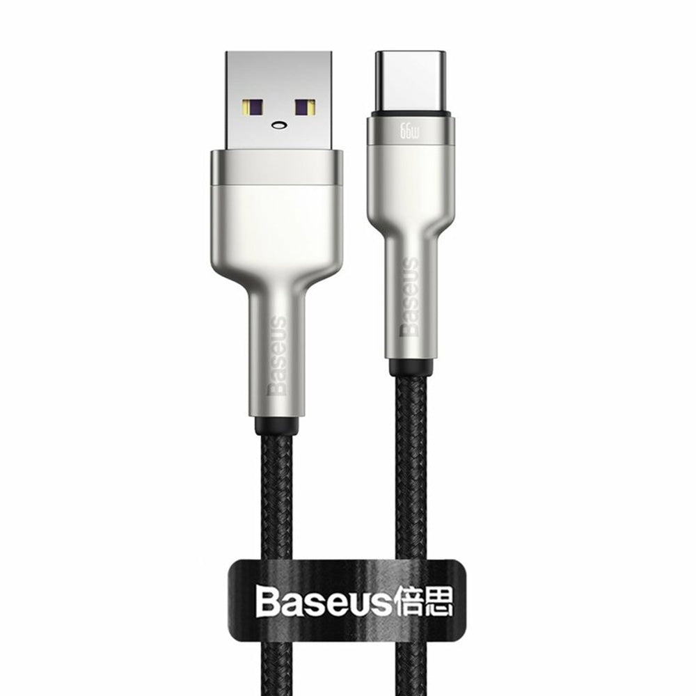 USB-A - USB-C Baseus Cafule Metal Series data- og ladekabel, 66W, 0.25m, Svart CAKF000001