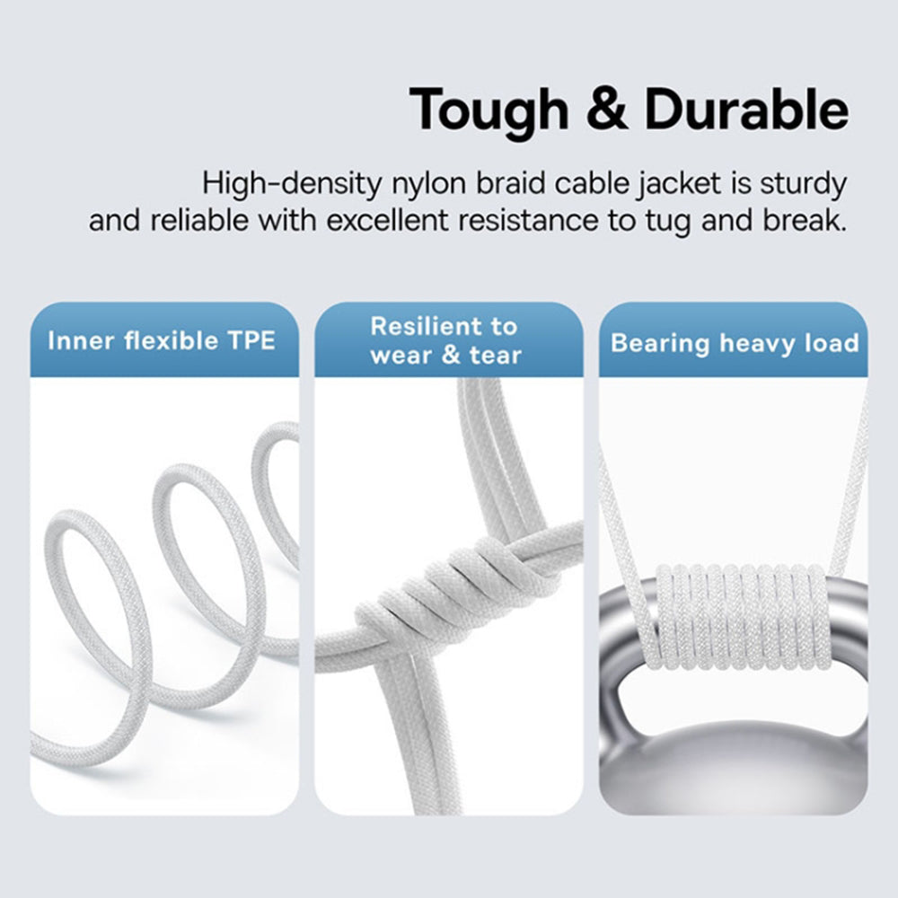 USB-C - USB-C Baseus Gem data- og ladekabel, 100W, 2m, Hvit P10373000211-01