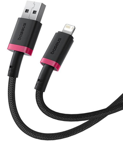 USB-A - Lightning Baseus Dura Series data- og ladekabel, 18W, 2m, Rød P10377801U01-03