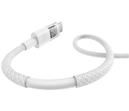 USB-A - USB-C Baseus Display 2 data- og ladekabel, 100W, 1m, Hvit P10382701211-00