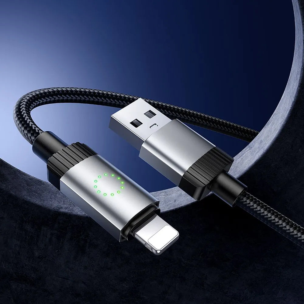 USB-A - Lightning Data- og Ladekabel HOCO X117, 18W, 1m, Svart