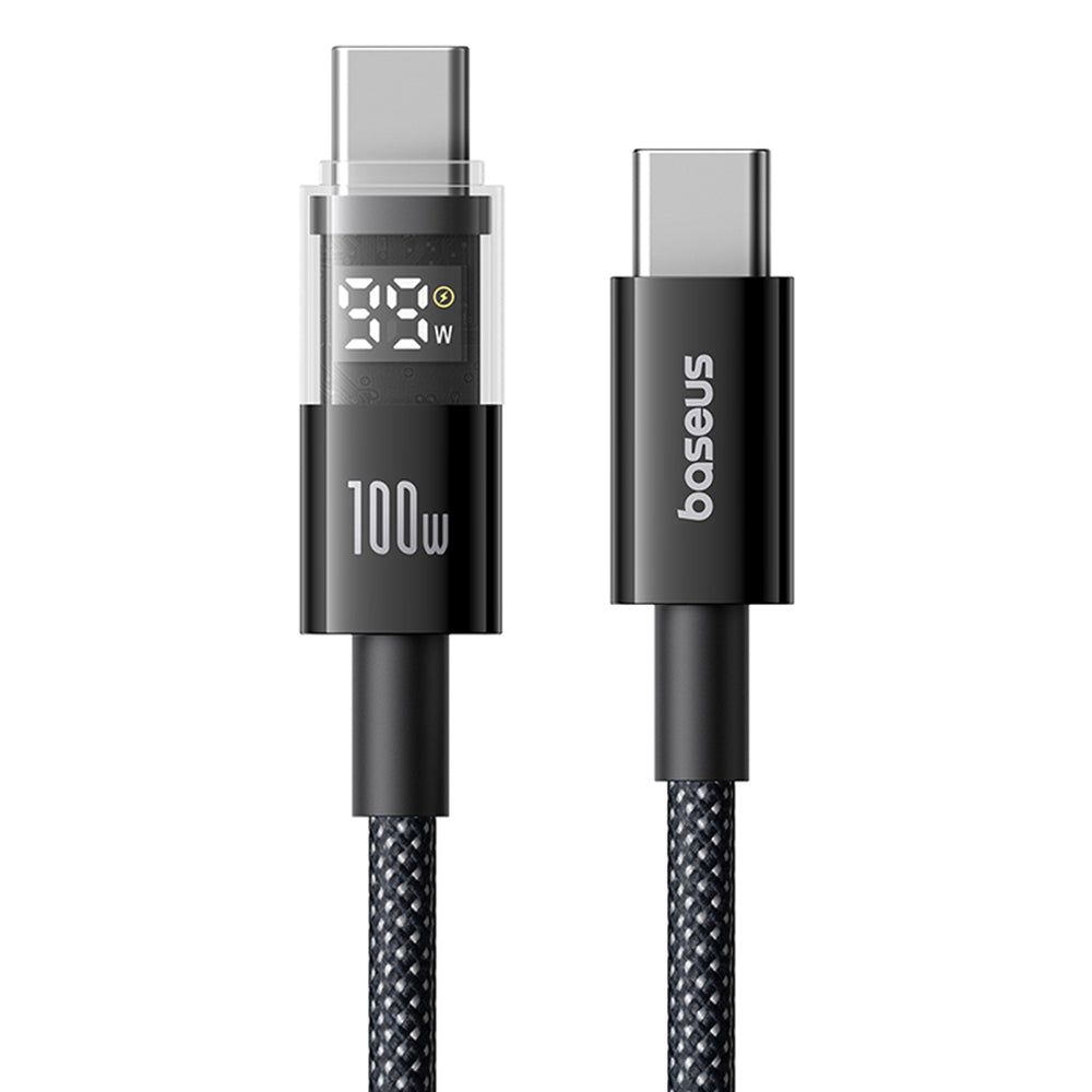 USB-C til USB-C Baseus Display 2 data- og ladekabel, 100W, 1m, Svart P10382702121-00
