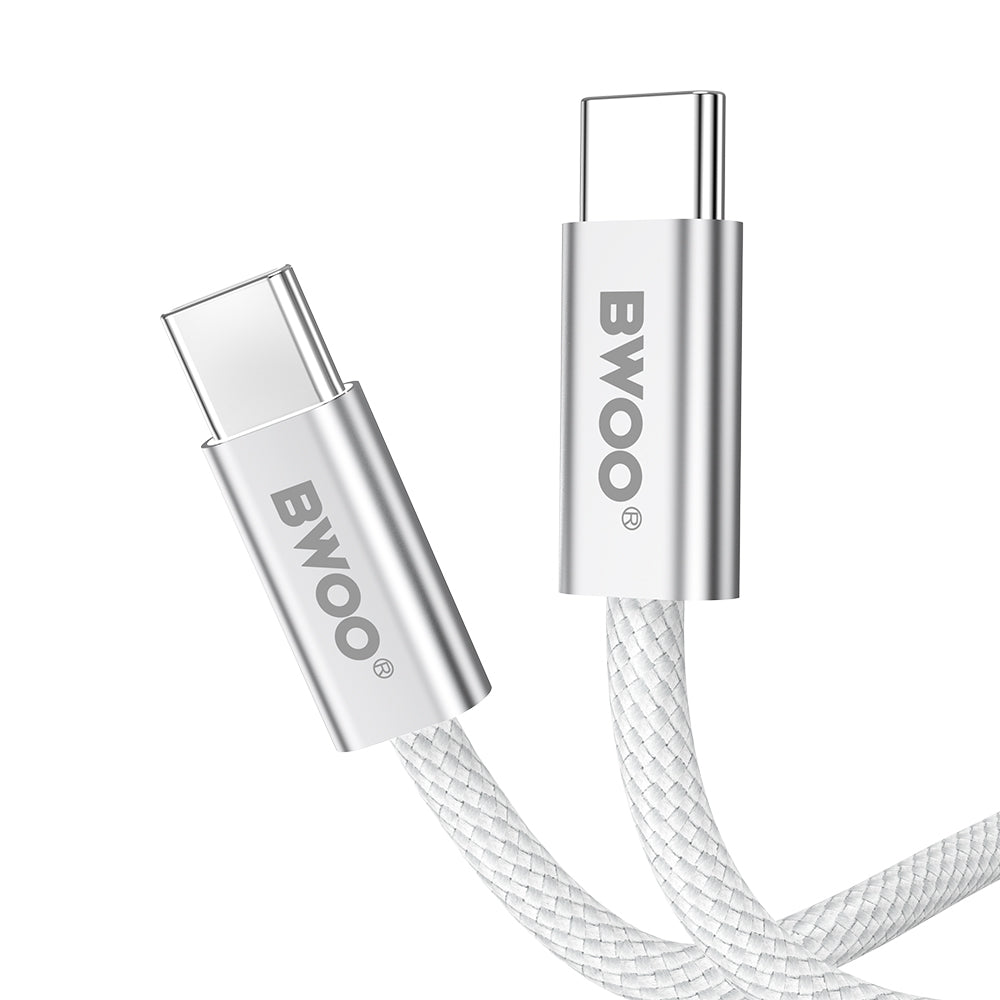 USB-C til USB-C data- og ladekabel BWOO BO-X317C, 240W, 1m, Hvit