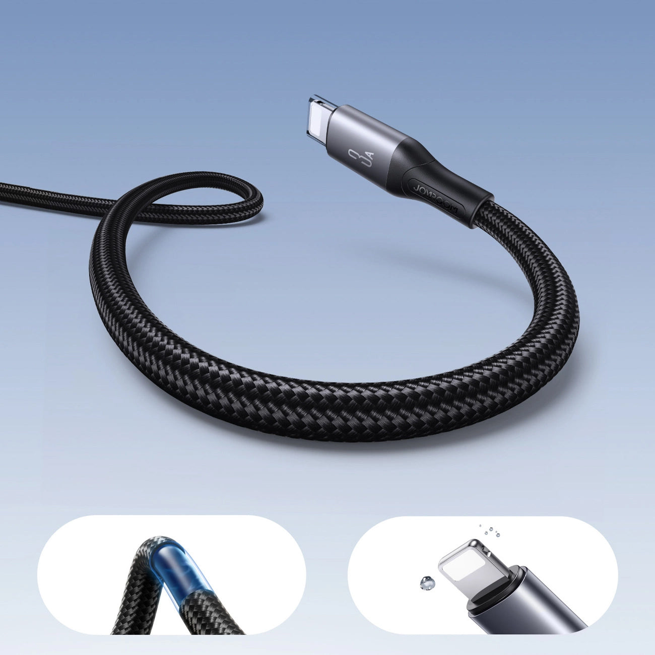 USB-A - Lightning Joyroom S-A28 Flash data- og ladekabel, 18W, 2m, Svart