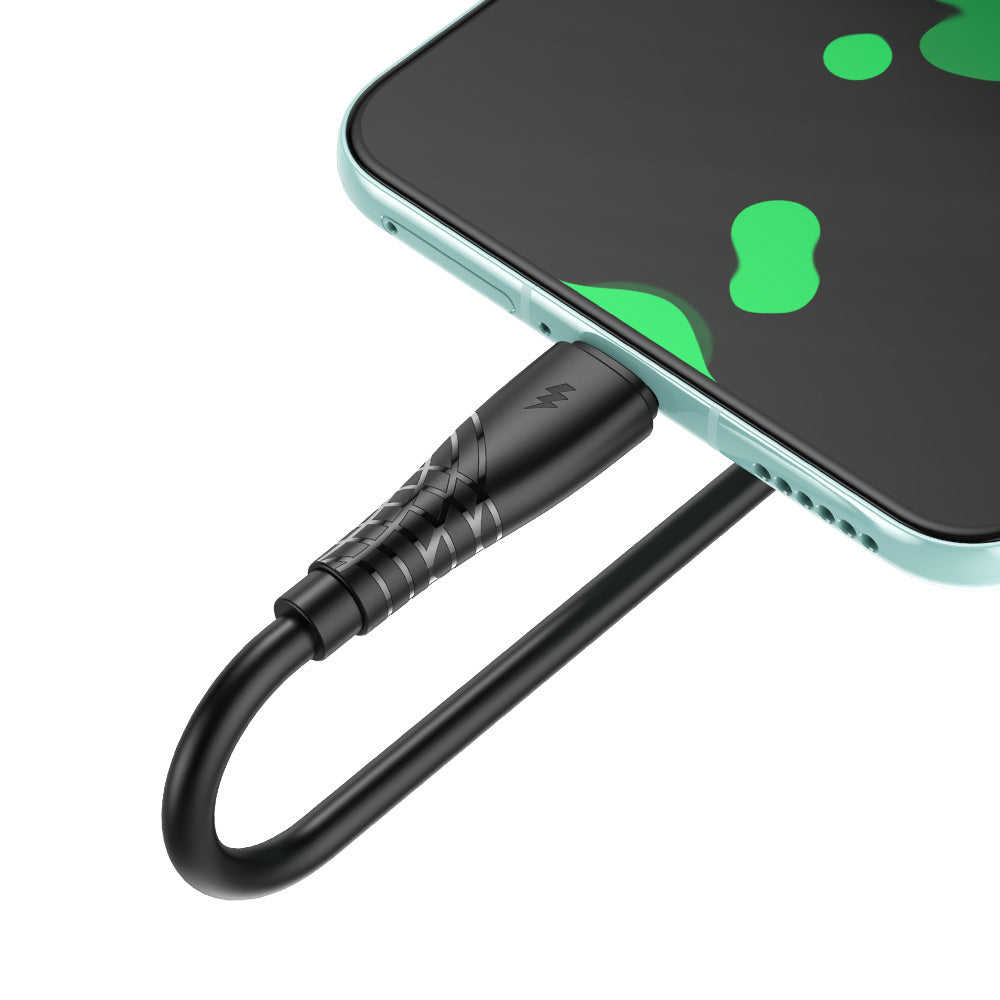 Data- og ladekabel USB-A til USB-C BWOO BO-X318C, 27W, 1m, Svart