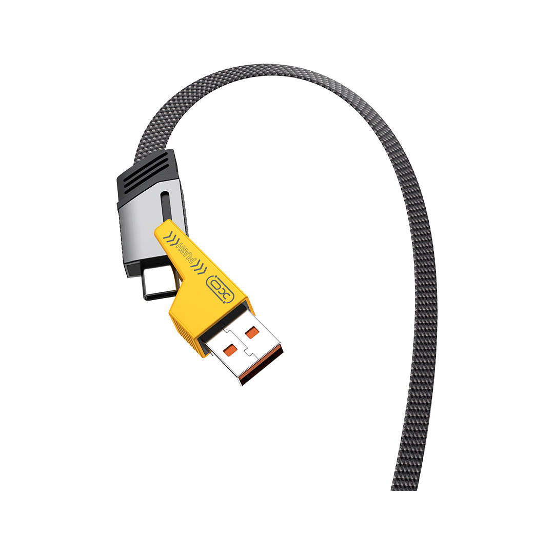 USB-A / USB-C - Lightning / USB-C Data og Ladekabel XO Design NB283, 60W, 1m, Grå