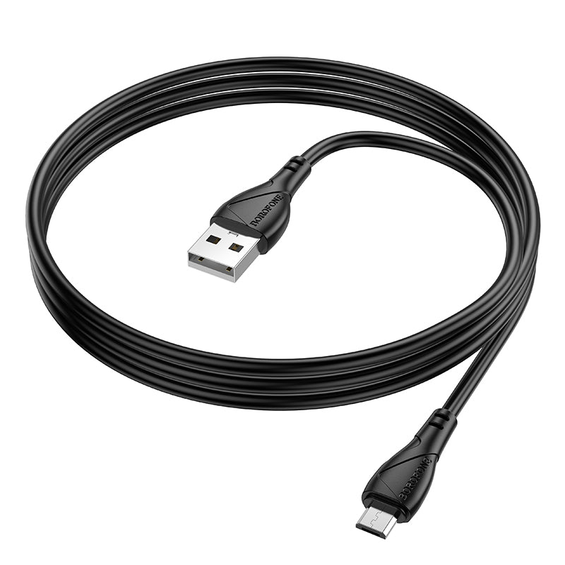 USB-A - microUSB Borofone BX121 Energy data- og ladekabel, 18W, 1m, Svart