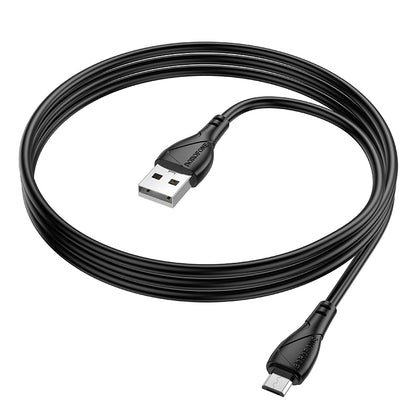 USB-A - microUSB Borofone BX121 Energy data- og ladekabel, 18W, 1m, Svart