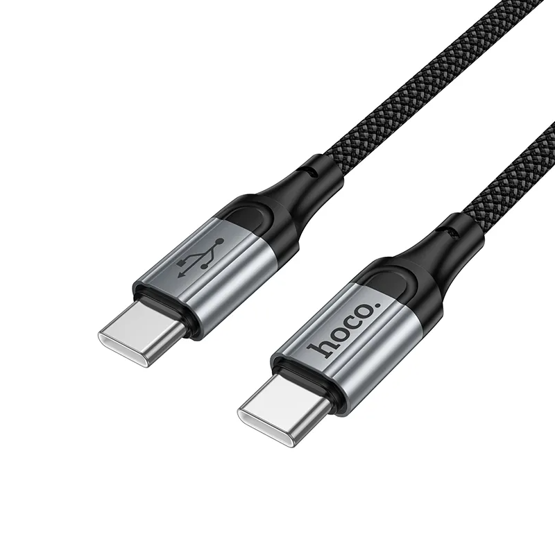 USB-C til USB-C data- og ladekabel HOCO X121, 60W, 1.5m, Svart