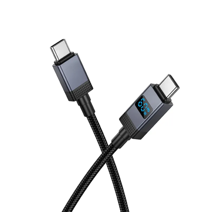 USB-C til USB-C data- og ladekabel HOCO X118 Display, 60W, 1m, Svart