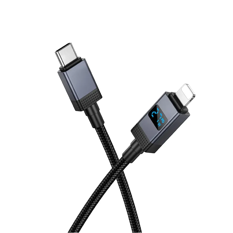 USB-C til Lightning Data- og Ladekabel HOCO X118 Display, 27W, 1m, Svart