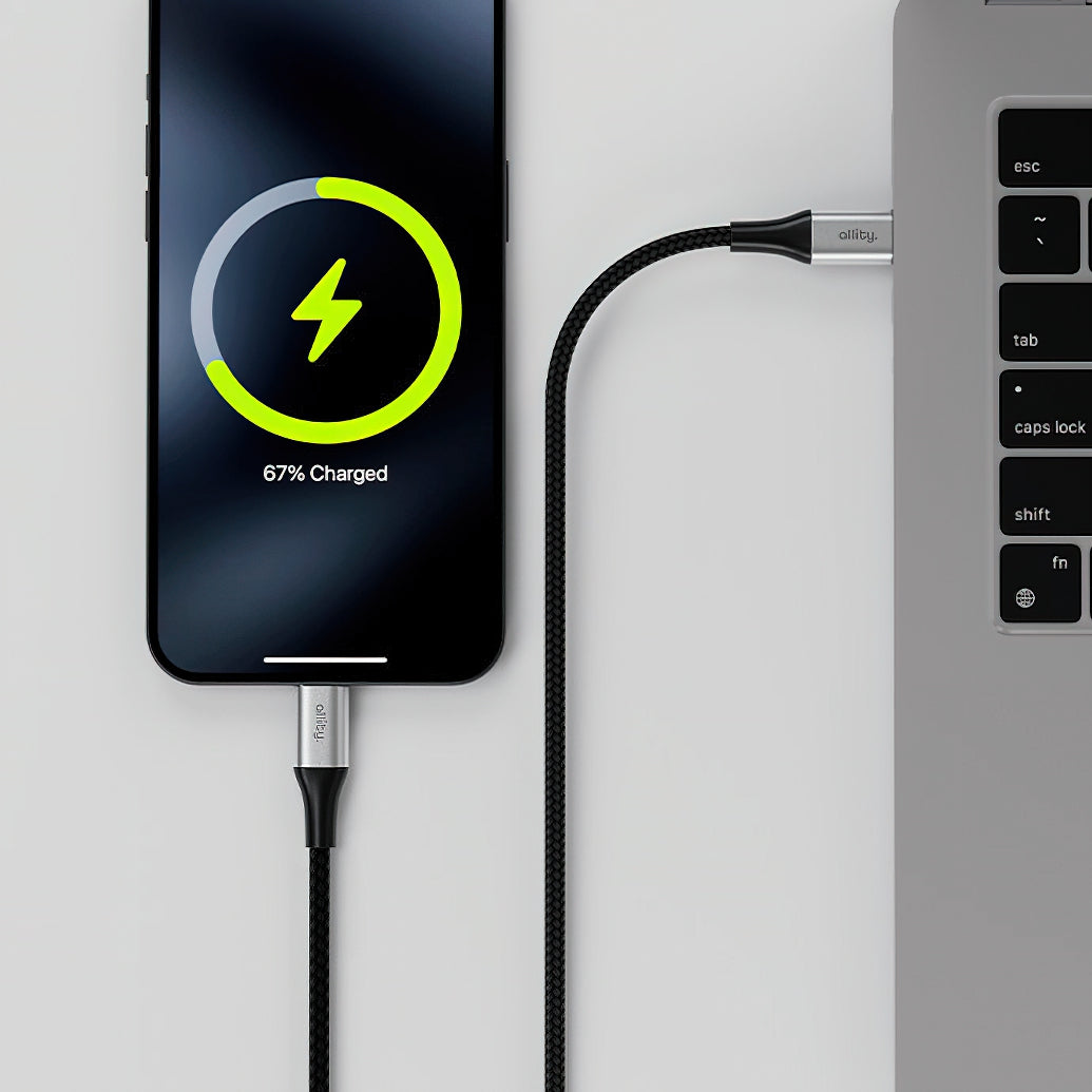 USB-C til USB-C data- og ladekabel Allity. AUC-01, 100W, 2m, Svart