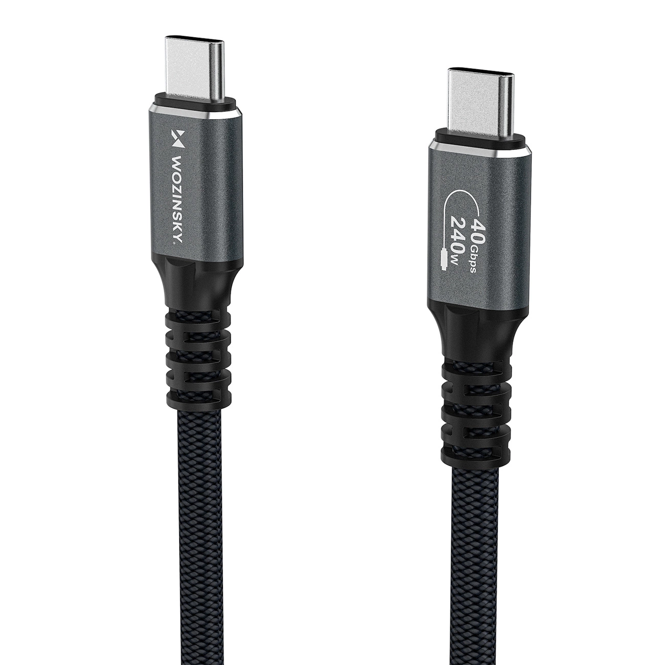 USB-C til USB-C data- og ladekabel WZK WPS-UY42S, 240W, 2m, Svart