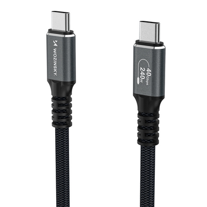 USB-C til USB-C data- og ladekabel WZK WPS-UY42S, 240W, 2m, Svart