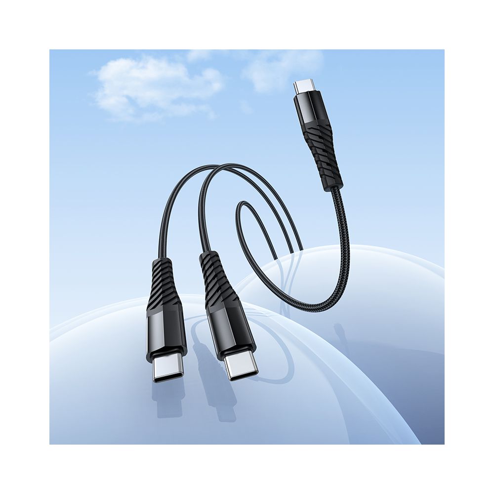 USB-C Ladekabel - 2 x USB-C HOCO X123, 10W, 1m, Svart