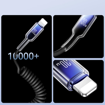 USB-C - Lightning lade- og datakabel Joyroom S-A43 Crystal, 30W, 1.5m, Svart