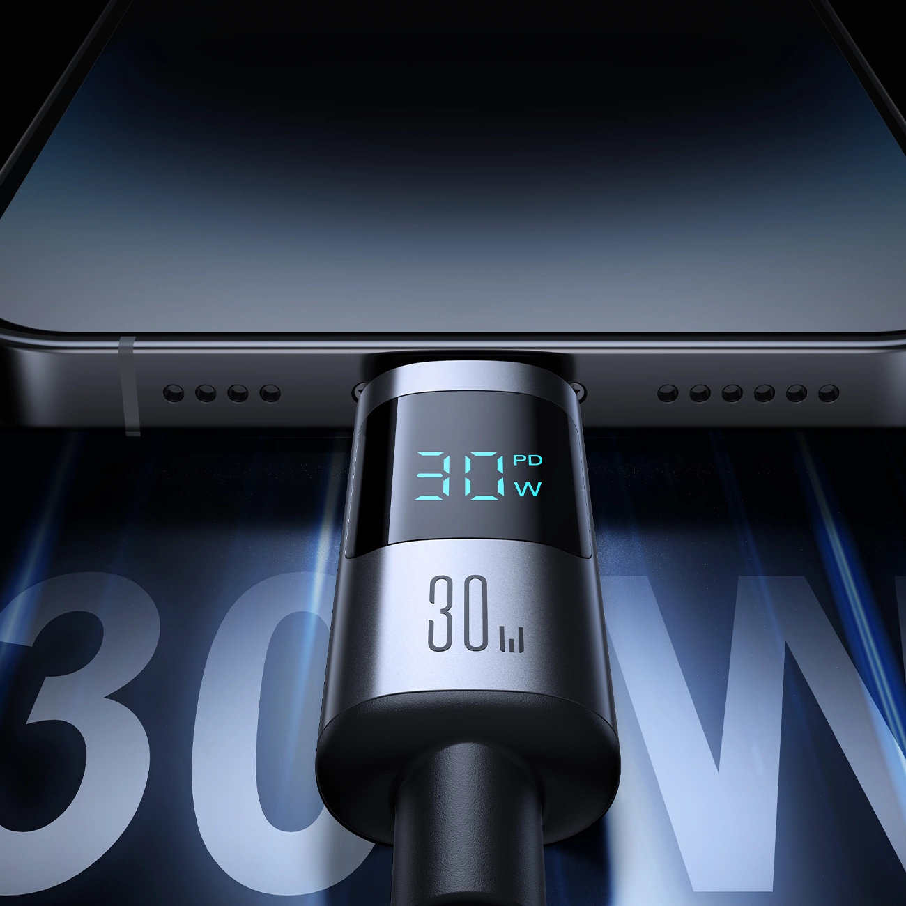 USB-C til Lightning-lade- og datakabel Joyroom S-A16 Pro Prism Display, 30W, 1.2m, Svart