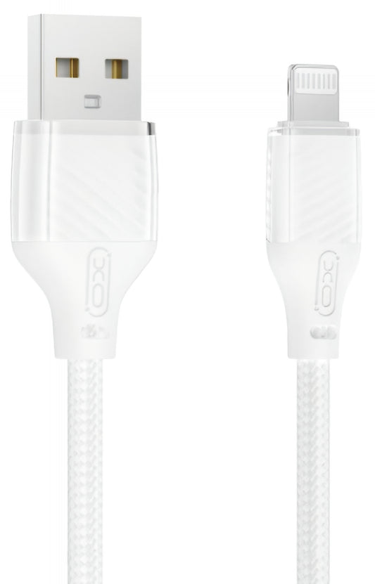 USB-A - Lightning Data og Ladekabel XO Design NB291, 18W, 1m, Hvit