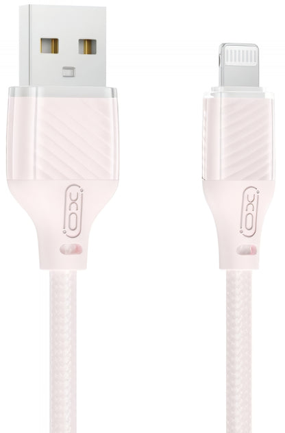 USB-A - Lightning Data og Ladekabel XO Design NB291, 18W, 1m, Rosa
