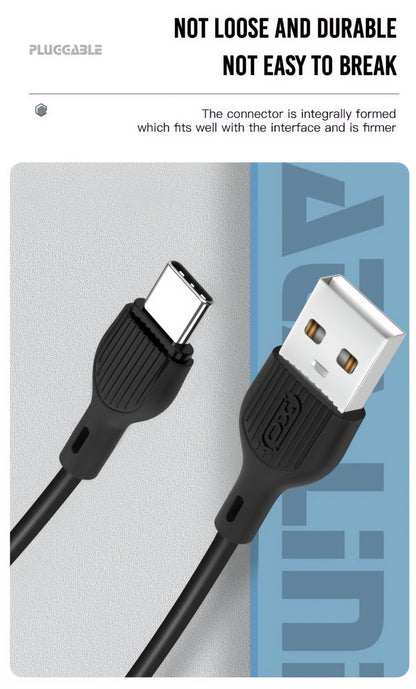 USB-A til USB-C data- og ladekabel XO Design NB200, 10W, 1m, Svart