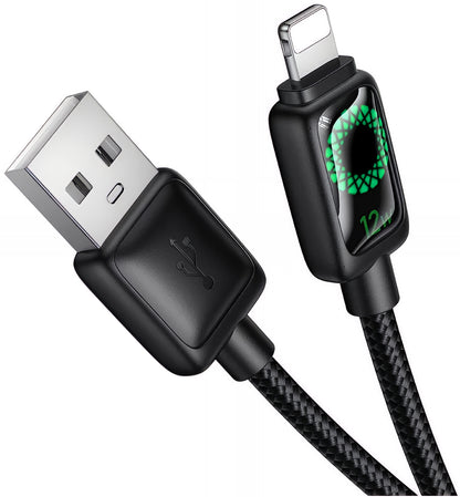 USB-A - Lightning Data- og Ladekabel HOCO U146, 12W, 1.2m, Svart