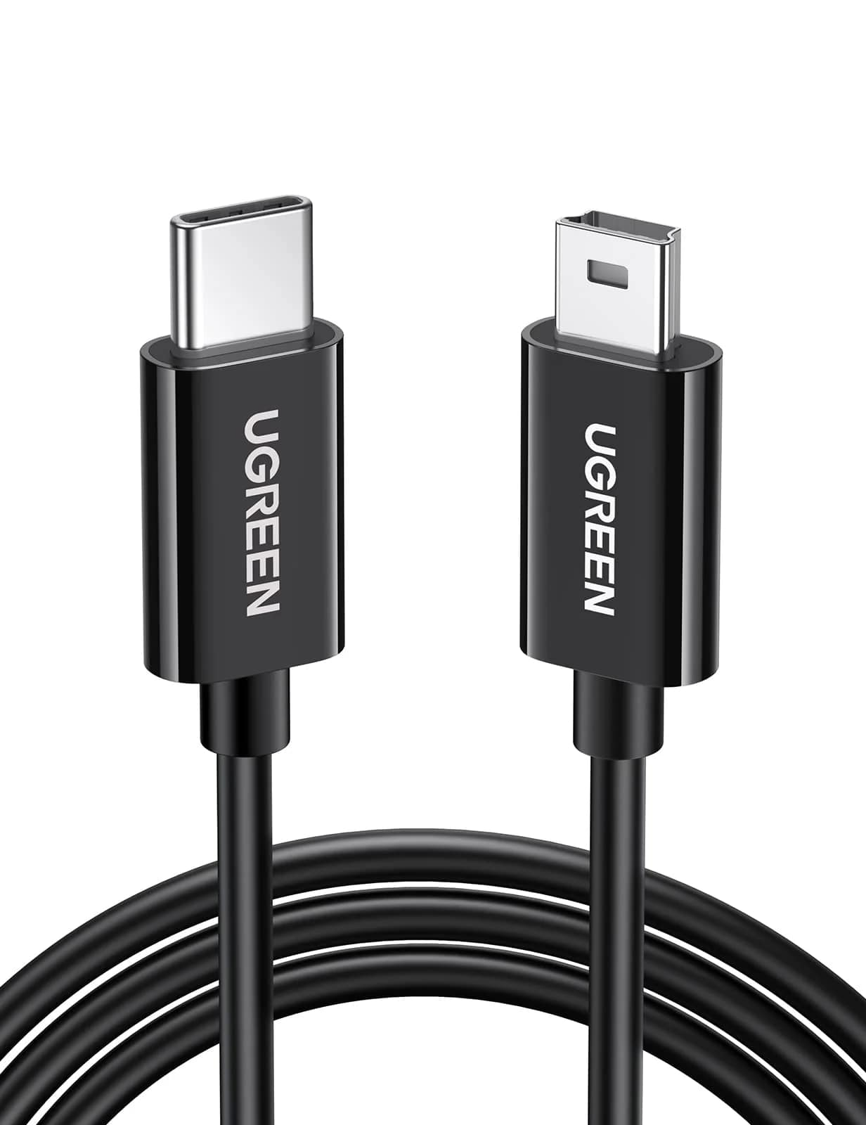 USB-C til miniUSB UGREEN US242 data- og ladekabel, 18W, 1m, Svart