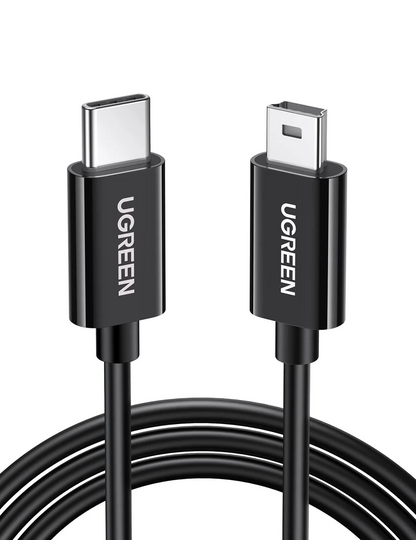 USB-C til miniUSB UGREEN US242 data- og ladekabel, 18W, 1m, Svart
