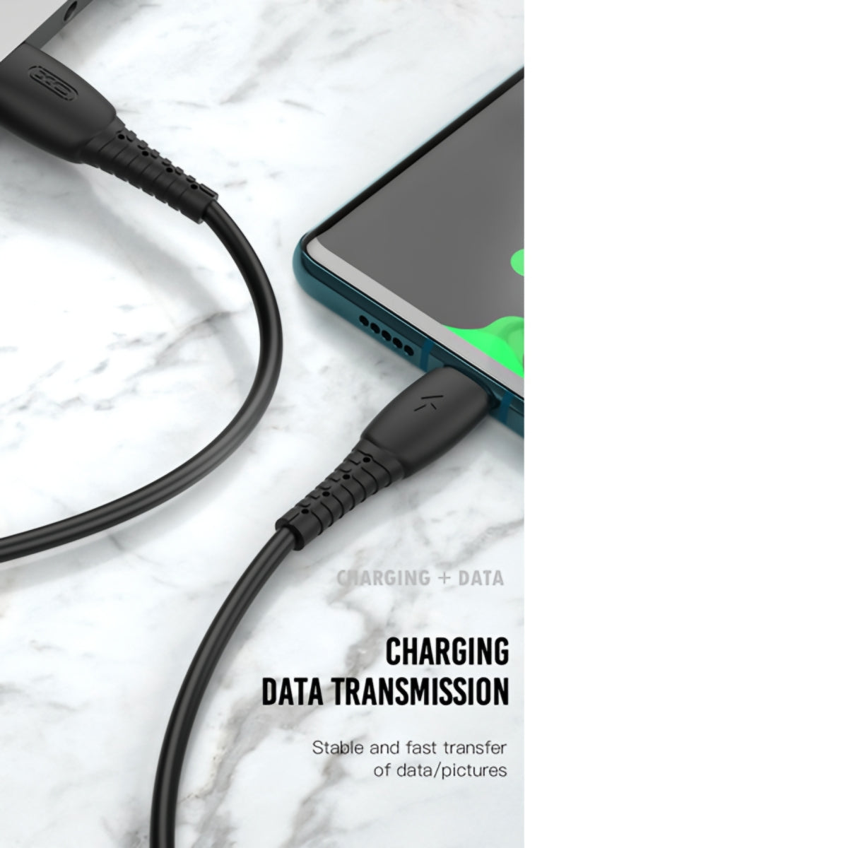 USB-A - Lightning Data- og Ladekabel XO Design NB-P163, 18W, 1m, Svart
