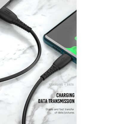 USB-A - Lightning Data- og Ladekabel XO Design NB-P163, 18W, 1m, Svart