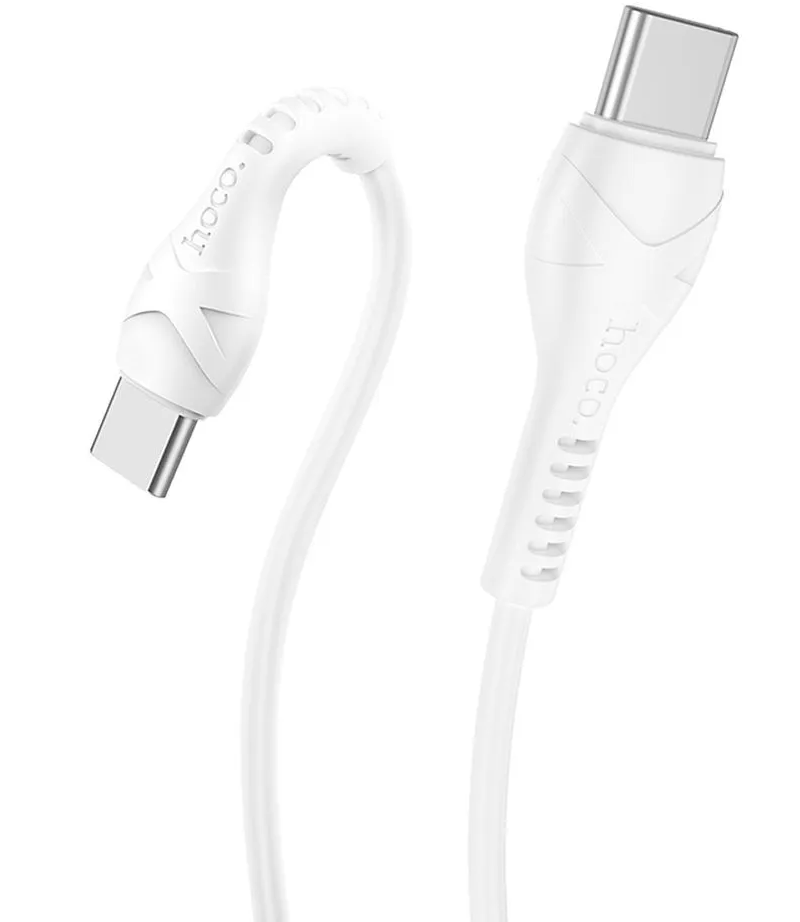 Data- og ladekabel USB-C - USB-C HOCO X37, 60W, 1m, Hvit