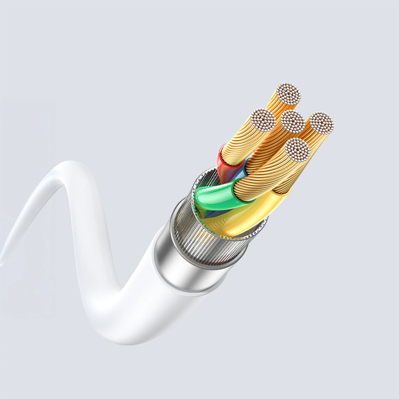 USB-C data- og ladekabel - USB-C Dudao L25SC, 60W, 1m, Hvit