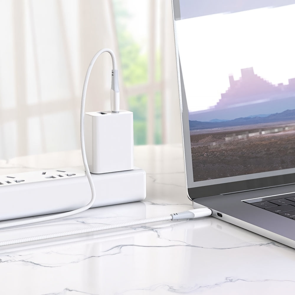 USB-C data- og ladekabel - USB-C HOCO X70, 60W, 1m, Hvit