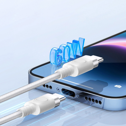 USB-C til USB-C data- og ladekabel Orico CDX, 60W, 1m, Hvit