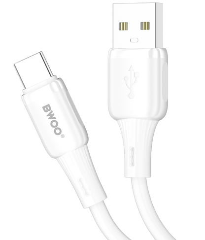 USB-A til USB-C data- og ladekabel BWOO X329C, 18W, 1m, hvit