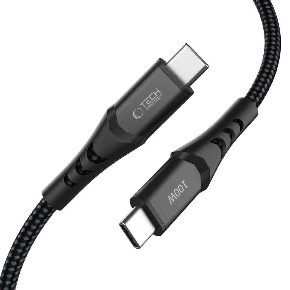 USB-C data- og ladekabel - USB-C Tech-Protect UB11T Ultraboost, 100W, 2m, svart