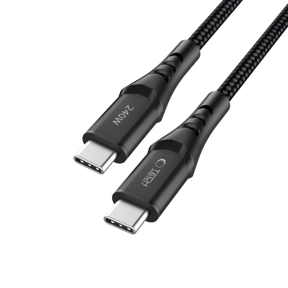 USB-C Data- og ladekabel - USB-C Tech-Protect UB11T Ultraboost, 240W, 1m, Svart