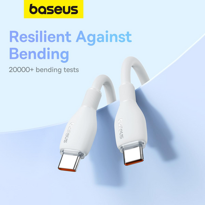 USB-C Data- og Ladekabel - USB-C Baseus Pudding, 100W, 1.2m, Hvit P10355702221-00