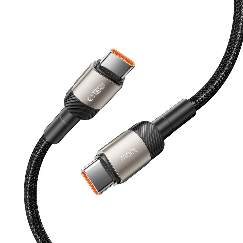 USB-C data- og ladekabel - USB-C Tech-Protect Ultraboost EVO, 100W, 1m, Sølv