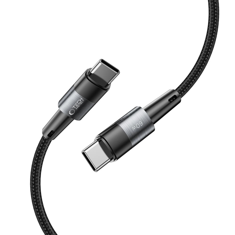 USB-C data- og ladekabel - USB-C Tech-Protect Ultraboost, 60W, 2m, Grå