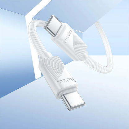 USB-C Data- og ladekabel - USB-C HOCO X114, 60W, 1m, Hvit