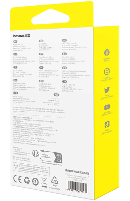 USB-A til USB-C data- og ladekabel Baseus Flash Series II, 100W, 2m, svart P10311804111-01