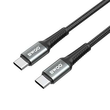 USB-C Data- og ladekabel - USB-C BWOO BO-X288C-C, 60W, 1m, Svart