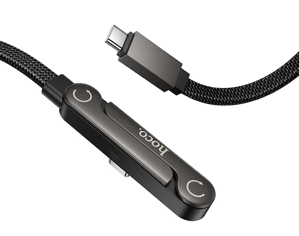 USB-C Data- og ladekabel - USB-C HOCO U150 Exquisite, 60W, 1,2m, Svart