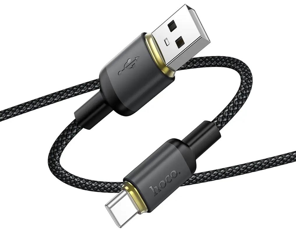 USB-A til USB-C datakabel og ladekabel HOCO X128 Benefit, 36W, 1m, svart