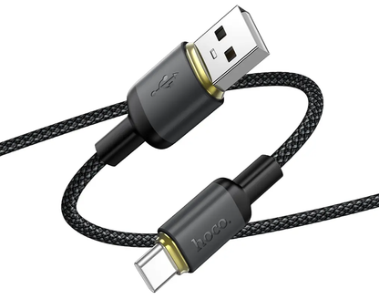 USB-A til USB-C datakabel og ladekabel HOCO X128 Benefit, 36W, 1m, svart