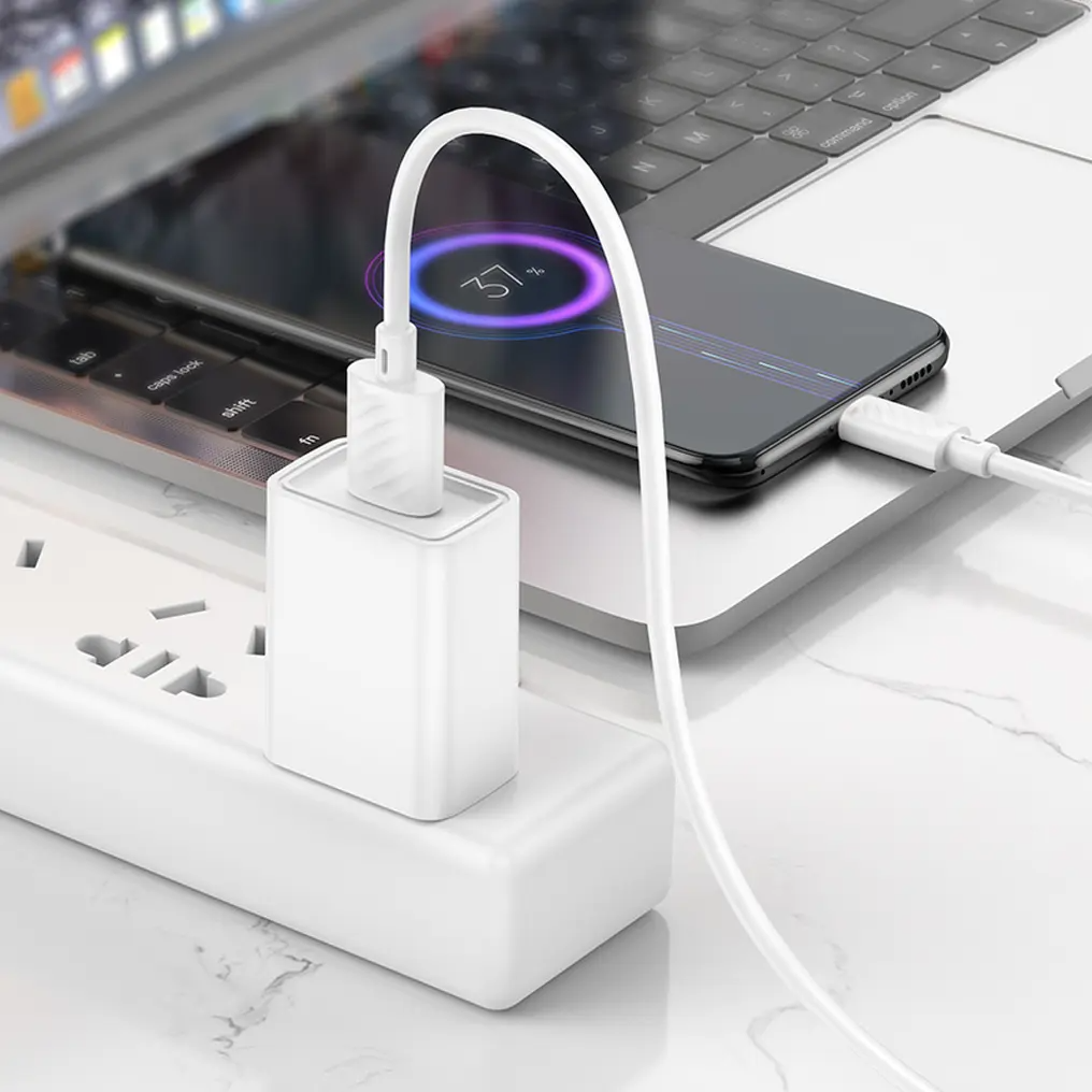 USB-A til microUSB data- og ladekabel HOCO X88, 18W, 2m, hvit