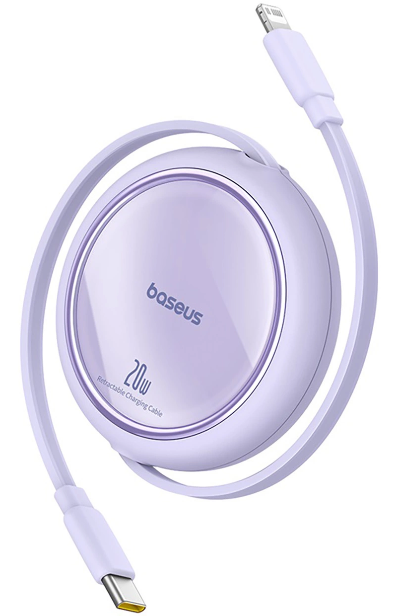 USB-C til Lightning data- og ladekabel Baseus Free2Pull Mini uttrekkbar, 20W, lilla P10364501511-00