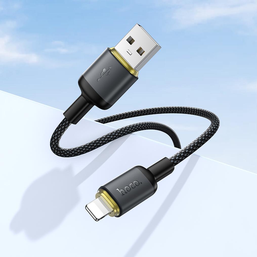 USB-A til Lightning data- og ladekabel HOCO X128 Benefit, 12W, 1m, svart
