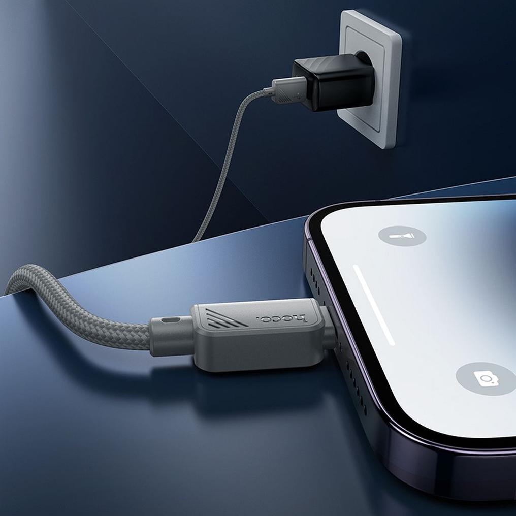 USB-A til Lightning data- og ladekabel HOCO X113, 18W, 1m, grå